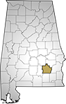 Map showing Pike County location within the state of Alabama